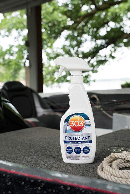 303 Products Marine Aerospace Protectant Spray, UV Protection for Boat Vinyl & Surfaces – Repels Dust, Dirt & Staining, Matte Finish, Restores Like-New Appearance, 32 oz
