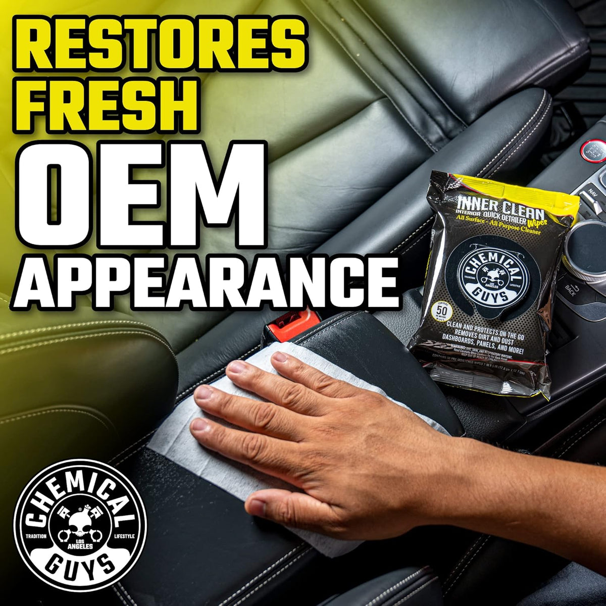Chemical Guys InnerClean Interior Quick Detailer Cleaner and Protectant for Dashboards Door Panels Seats Trim and Surfaces Non Greasy Interior Car Cleaning Spray and Interior Detailer Spray 16 oz