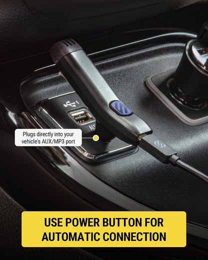 Scosche BTFM9 FM Bluetooth Transmitter Car, Dual 12W USB-C and USB-A Charging Ports, Fast Type C Car Charger, Wireless Radio Bluetooth Adapter, Hands-Free Kit for Calls, Siri and Google Assistant