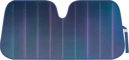 Iridescent Matte White Front Windshield Sunshade-Accordion Folding Auto Shade for Car Truck SUV-Blocks UV Rays Sun Visor Protector-Keeps Your Vehicle Cool- 58 x 27 in
