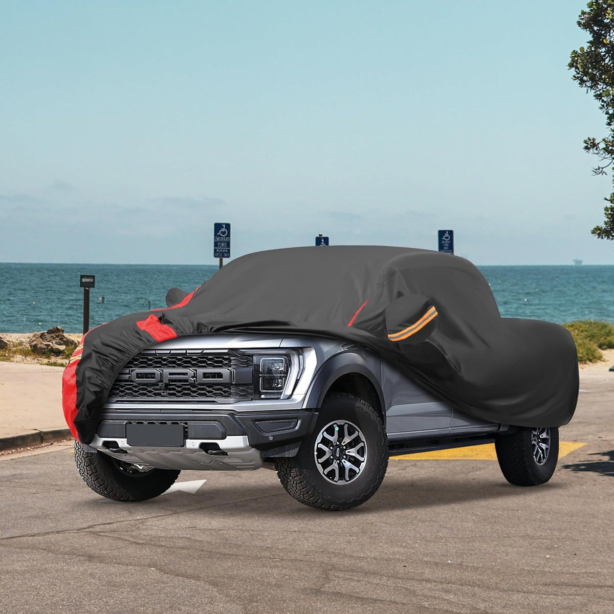 Car Cover Outdoor Automobiles Waterproof All Weater Truck Cover for Chevy Silverado, GMC Sierra, Ford F150/F 150 Heavy Duty Outdoor Pickup Cover Snow Uv Sun Protection