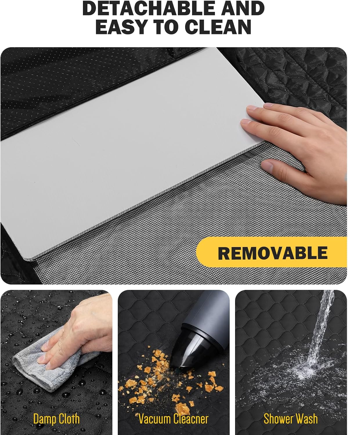Back Seat Extender for Dogs, Waterproof Dog Car Seat Cover for Back Seat with Hard Bottom, Upgraded Material, Anti Scratch, Easy to Use and Clean, Holds 420lbs