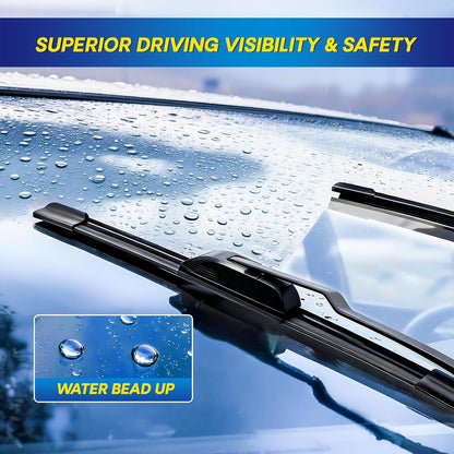 5 PLUS® Silicone Windshield Wipers Replacement for 2007-2014 Ford edge, 2007-2015 Lincoln MKX Wiper Blades(Set of 3),Automotive Replacement Windshield Wiper Blades For My Car-26"/20"/14" - Colors A