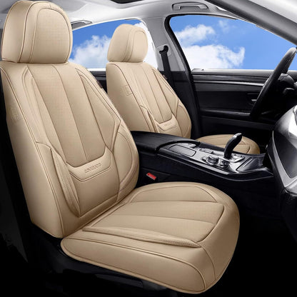 Coverado Seat Covers Full Set, Black Seat Covers for Cars 5 Seats, Car Seat Protector, Waterproof Nappa Leather Car Seat Cushion, Front and Rear Car Seat Cover Fit for Most Sedans SUV Pick-up Truck - Colors A