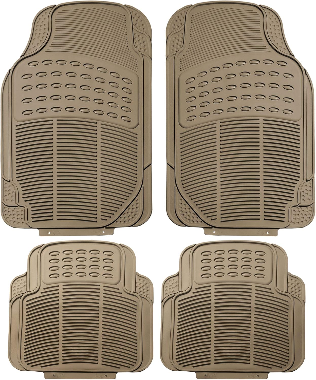 FH Group Automotive Floor Mats Solid ClimaProof for all weather protection Universal Fit Trimmable Heavy Duty fits most Cars, SUVs, and Trucks, 3pc Full Set Black
