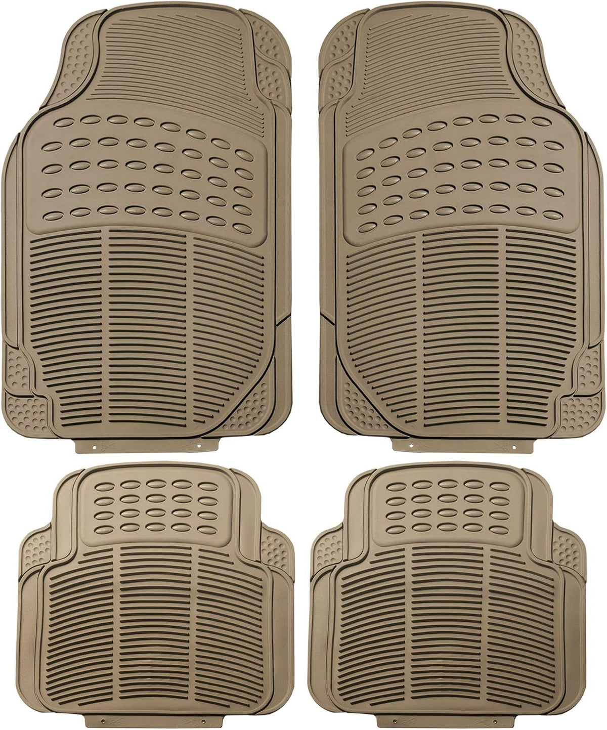 FH Group Automotive Floor Mats Solid ClimaProof for all weather protection Universal Fit Trimmable Heavy Duty fits most Cars, SUVs, and Trucks, 3pc Full Set Black