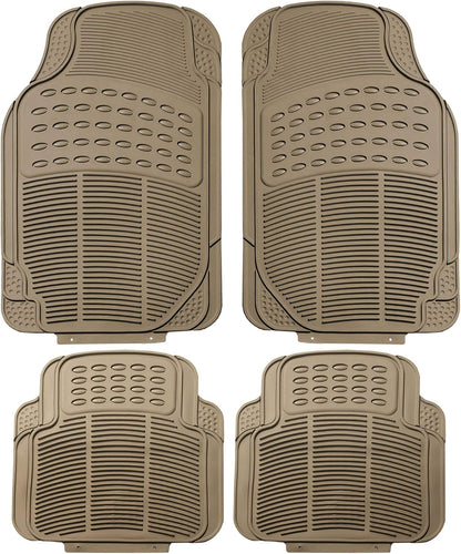 FH Group Automotive Floor Mats Solid ClimaProof for all weather protection Universal Fit Trimmable Heavy Duty fits most Cars, SUVs, and Trucks, 3pc Full Set Black