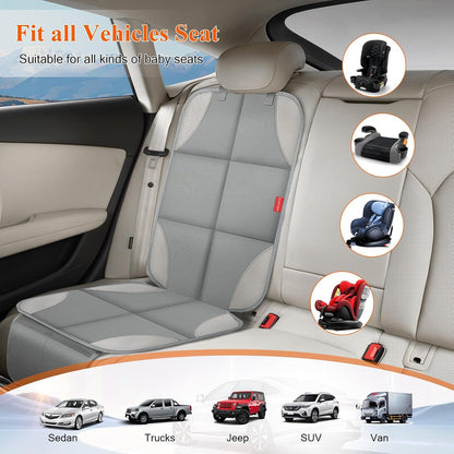 Car Seat Protector for Child Car Seat, 600D Fabric Safe Car Seat Cover with Upgraded Non-Slip Backing, Waterproof Seat Protector Under Baby Car Seat with Thick Padding for Car Back Front Seat