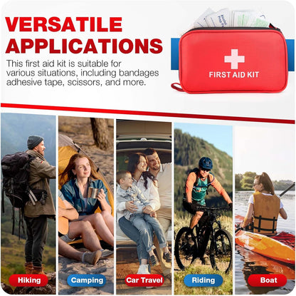 First Aid Kit for Home Car Travel 107 Piece Emergency Kits for Hiking Camping Small Trauma Kit for Boat Vehicle Lightweight Compact Pocket Aid Kit for Sports Outdoor Survival