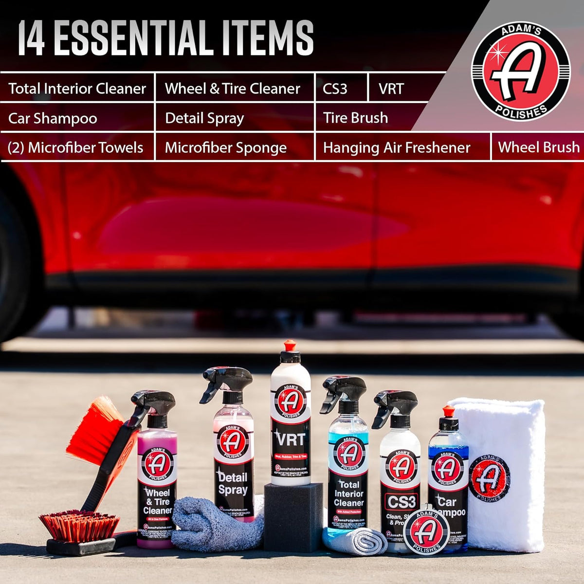 Adam's Essential Car Wash Kit (6-Item) - USA Made Auto Detailing Car Care Cleaning Kit for Car & Truck Lovers, Dads, Moms and DIYers - Our Products