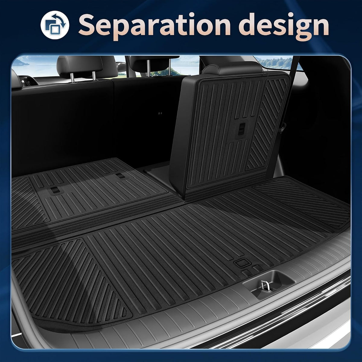 2026 Palisade Floor Mats Only Hybrid 7-Seat All Weather TPE Cargo Mat with Backrest Mat for Hyundai Palisade Accessories 2026 SEL/SEL Premium/Limited/Calligraphy