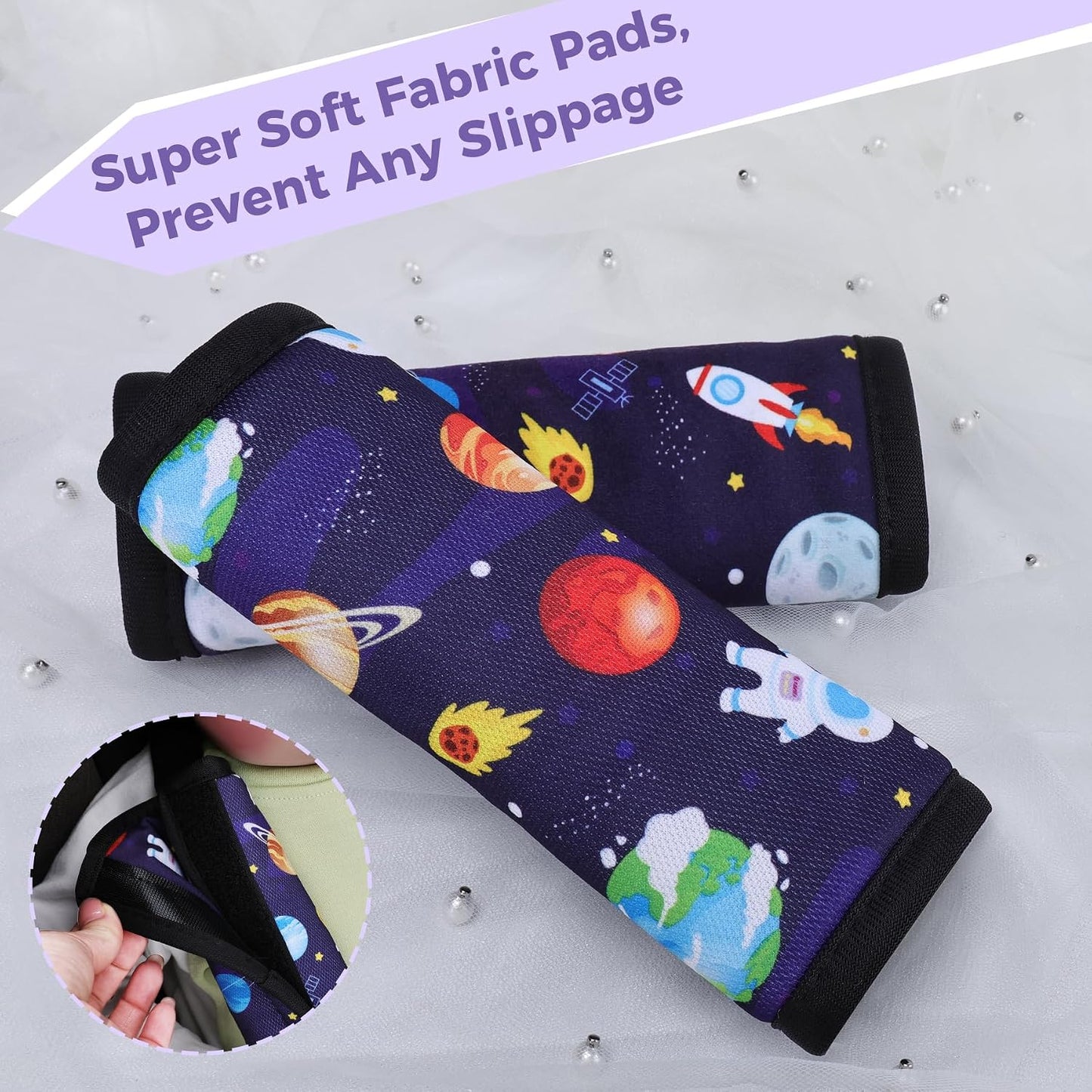 COOLBEBE Car Seat Straps Shoulder Pads for Baby Kids, Super Soft Seat Belt Covers for All Car Seats/Pushchair/Stroller/High Chair