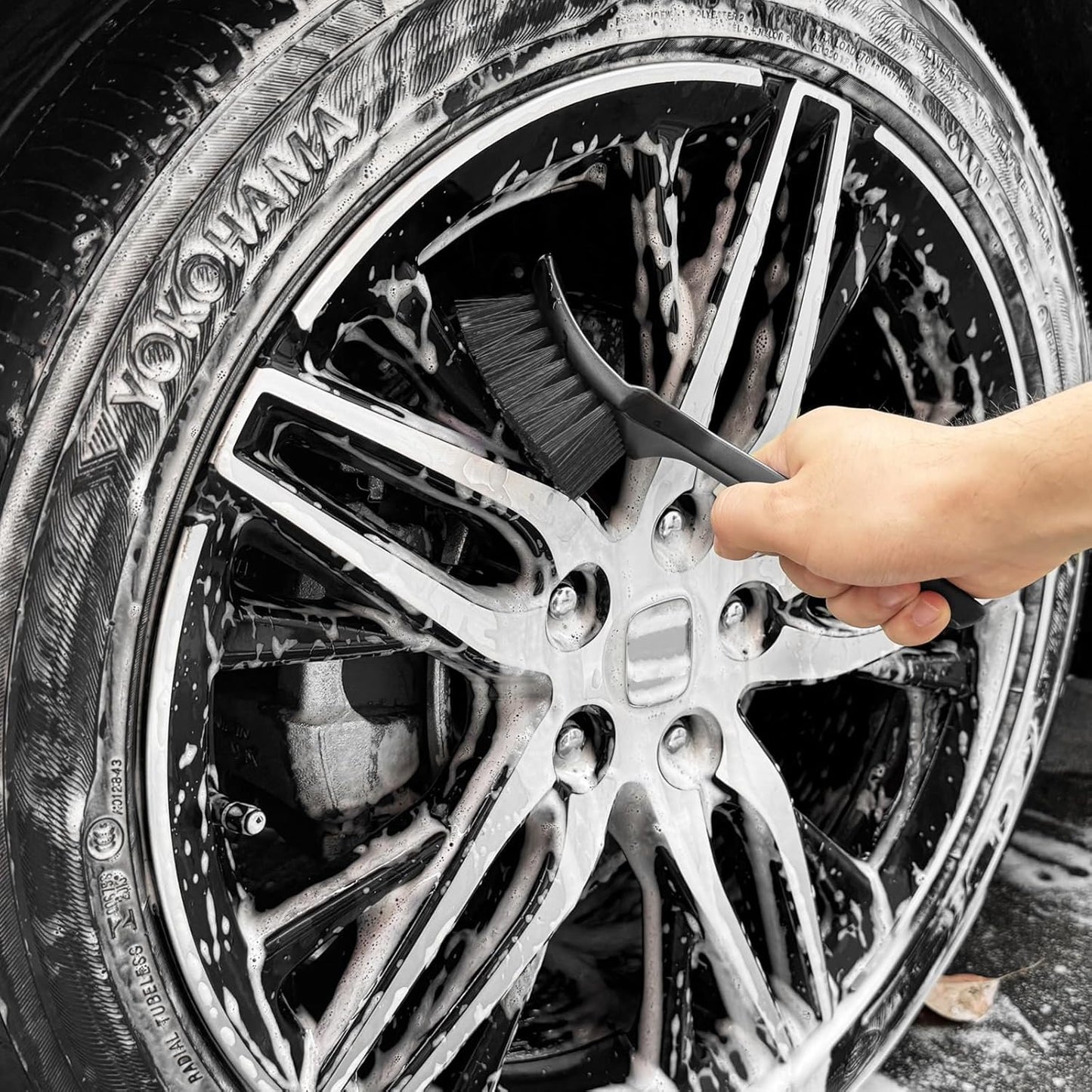 Wheel Brush, Wheel & Rim Cleaner Brush, Tire Brush, Wheel Cleaning Brush, Bendable & Durable Car Wheel Brush Set, Car Detailing Brushes, Wheel Brushes for Cleaning Wheels