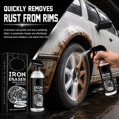2PCS Iron Eraser Rust Remover Spray, Iron Powder Remover Spray for Car Wheels and Paint Fast Acting Rust and Brake Dust Remover, New Upgraded Automotive Surface Cleaning