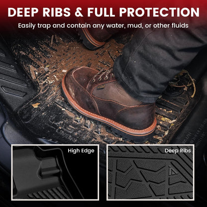 LASFIT Floor Mats for Honda CR-V 2026 2025 2024 2023 (Gasoline & Hybrid & e:FCEV), All Weather TPE Custom Fit Anti-Slip Pet Friendly Car Liners, 1st & 2nd Row Black