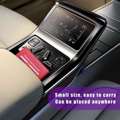 4 PCS Car Registration and Insurance Holder, Vehicle Glove Box Organizers with Closure for License Document, Auto Essential Paperwork Wallet Case Holder, Car Accessories (Black, Car Logo)