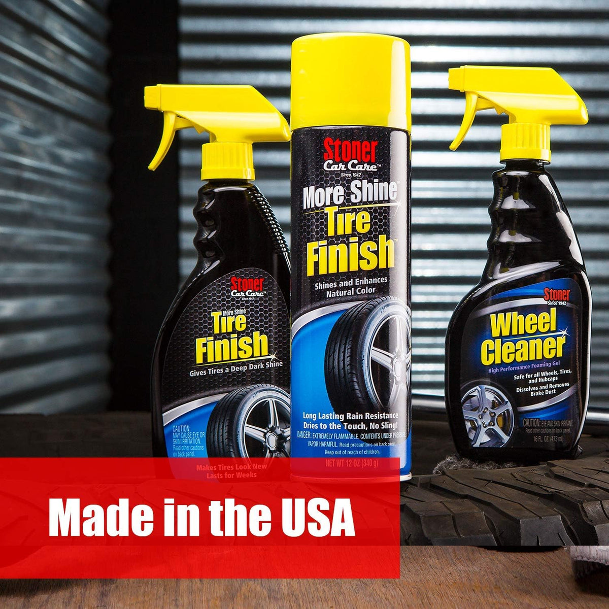 Stoner Car Care 91044-2PK Original More Shine Tire Shine Spray – Tire Dressing Restores Deep Matte Black Finish with Long-Lasting Rain-Resistant Protection, Dry-to-Touch – 12 oz (Pack of 2)