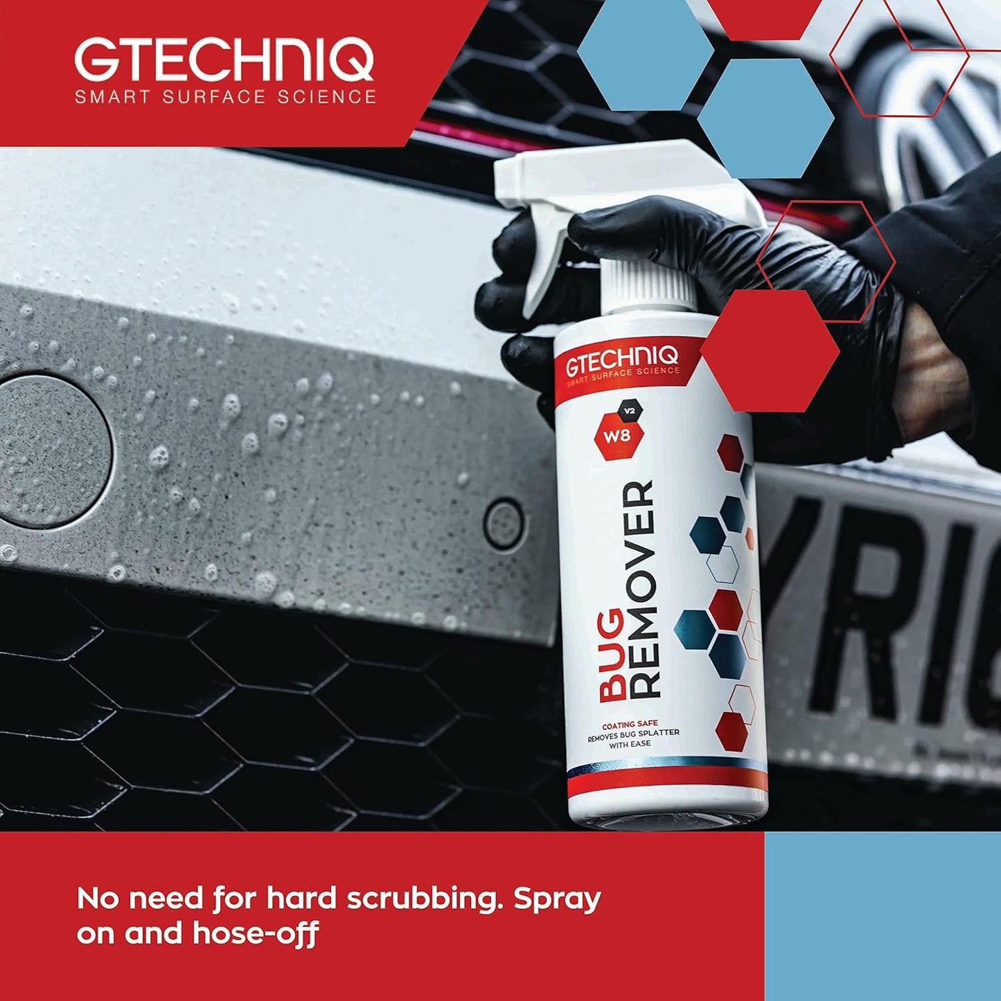 Gtechniq W8 Bug Remover for Cars 250ml | Non-Caustic Cleaner Removes Tough Bug Splatter and Stains, Safe on All Surfaces