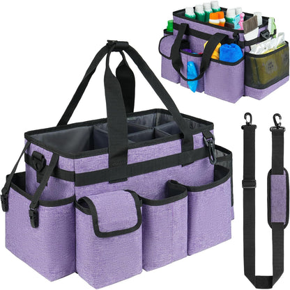 Cleaning Caddy,Cleaning Bag for Housekeepers,Cleaning Supplies Organizer with Handle,Black