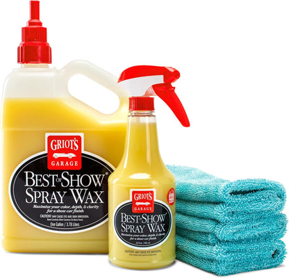 Griot's Garage Best of Show Spray Wax for Car Detailing, Works on Paint Protection Films and Ceramic Coatings, Provides Long-Lasting Coverage Between Uses, 10968, 22oz