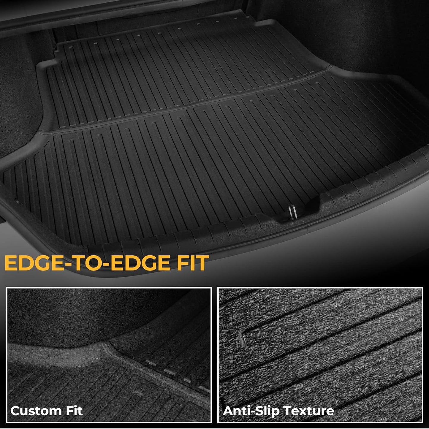 Floor Mats for Kia K5 2021-2026/Hyundai Sonata Gas 2020-2026, All Weather Floor Mats Trunk Cargo Liner Accessories, Full Coverage Set (Fit FWD Models)