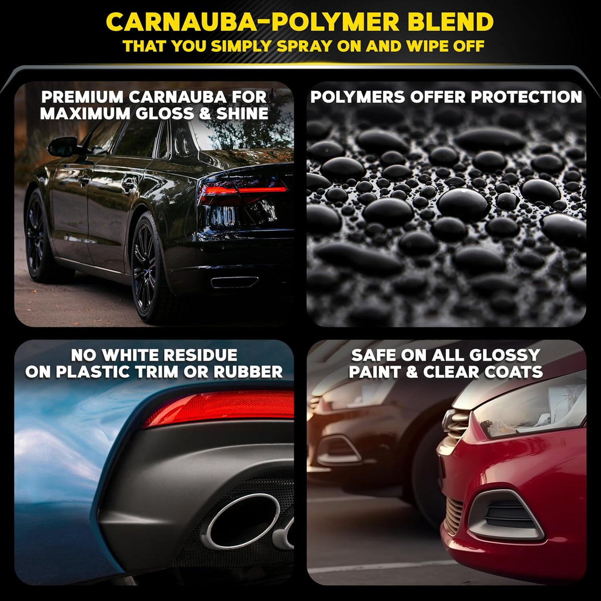 Meguiar's G7716 Gold Class Carnauba Quik Wax, Special Blend for Richness and Shine, Clear Coat Safe Meguiar's Quik Wax, Spray that Leaves Lasting Results without Residue, 16 Oz Containe