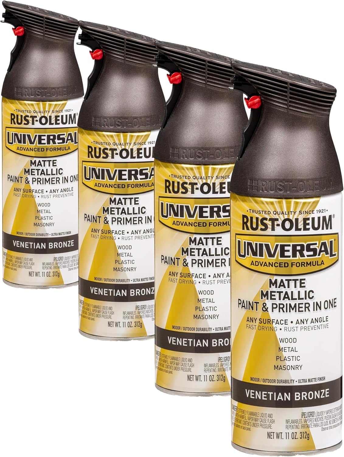 Rust-Oleum 302151 Universal All Surface Clear Topcoat Spray, 11 oz, Dead Flat Clear - Colors B