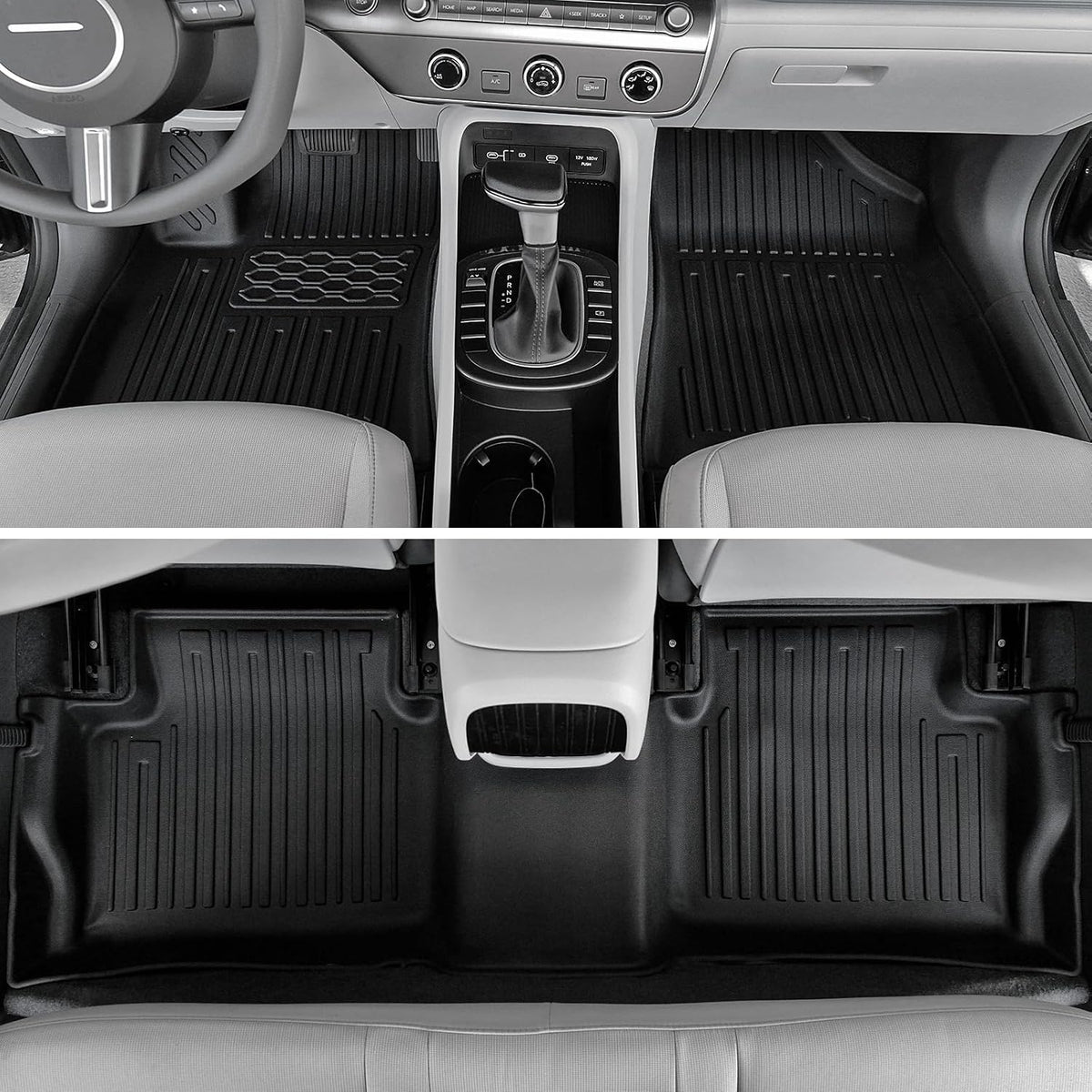 Floor Mats for Hyundai Elantra Gas 2021-2026, All Weather Floor Mats Trunk Cargo Liner and Door Sill Guards Accessories, Full Coverage Set (Not fit Hybrid Models)