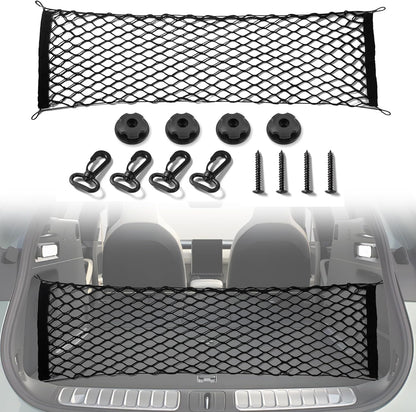 Amiss Cargo Net Stretchable, Car Exterior Accessories, Adjustable Elastic Trunk Storage Net with Hook for SUVs, Cars and Trucks (35.4x15.8 Inch)
