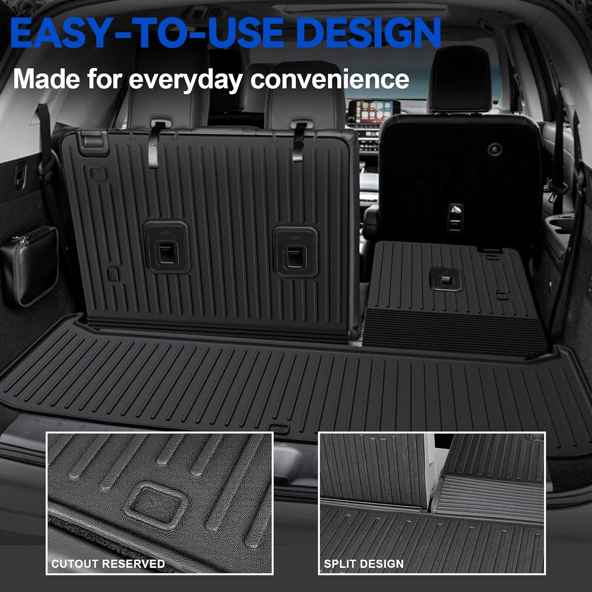 Floor Mats Set for Nissan Rogue 2026 2025 2024-2021 Accessories, Full Coverage All Weather Floor Mats Cargo Mat with Backrest Protectors & Door Sill Guards (Not for Sport)