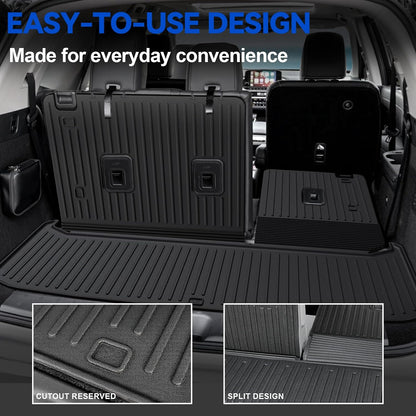 Floor Mats Set for Nissan Rogue 2026 2025 2024-2021 Accessories, Full Coverage All Weather Floor Mats Cargo Mat with Backrest Protectors & Door Sill Guards (Not for Sport)