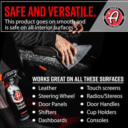 Adam's Polishes Interior Detailer 16oz - Total Car Interior Cleaner, Protectant & Dressing, All Purpose Cleaner & Leather Conditioner, Vinyl, Dashboard, Screen, Seat Cleaner & More