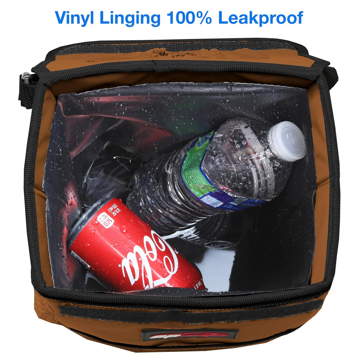EPAuto Waterproof Car Trash Can with Lid and Storage Pockets, 2.5 Gallon, Black