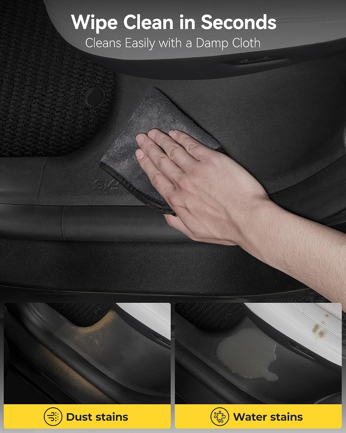3W Tesla Model Y Juniper 9PCS Door Sill Protector 2025 2026 5 Seat (Not Standard/Original Tailgate Sill) Front,Rear, Rear Bumper,Trunk,Door Entry Guard, Anti-dust Cover,Edge Guards,Model Y Accessories
