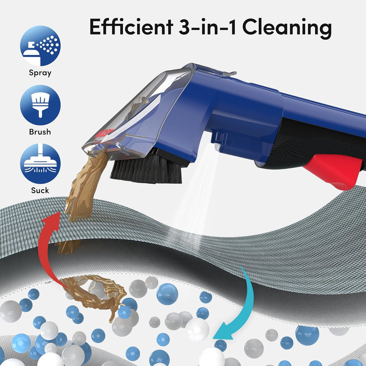WECLEAN C5 Portable Carpet Cleaner Upholstery Deep Cleaner, Deep Cleaning for Carpet,Car Couch, with Deep Cleaning Solution,Blackpink
