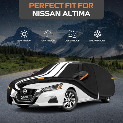 Kayme Heavy Duty Car Cover Custom Fit for BMW 3 Series 320i 325i 328i 330i 335i (1982-2026), Outdoor Full Exterior Cover with Tape and Towel, Rain Snow Sun UV Protection. - Colors B