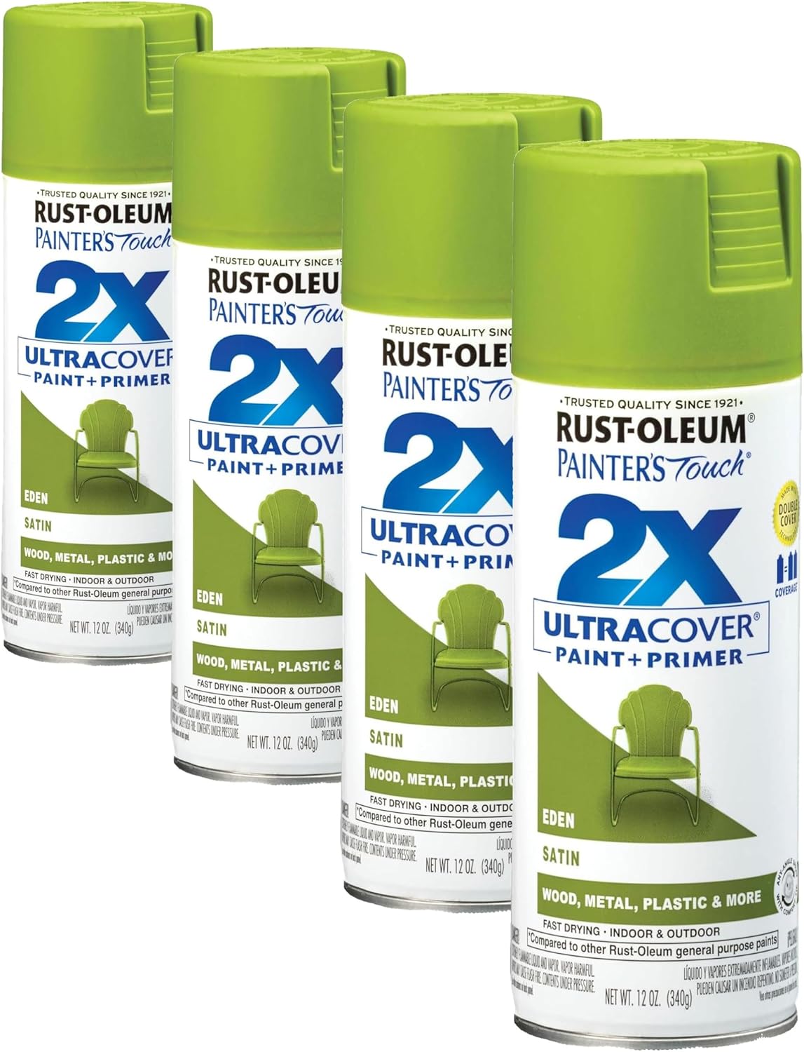 Rust-Oleum 334029 Painter's Touch 2X Ultra Cover Spray Paint, 12 oz, Gloss Clear - Colors E