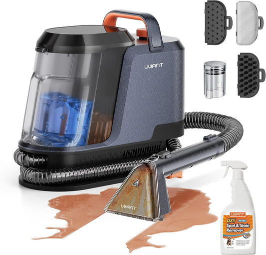 Uwant Carpet Cleaner Machine 18Kpa Powerful Suction, Portable Carpet Cleaner with Cleaning Tools&Self-cleaning Upholstery Cleaner for Cars,Sofa Set of 1