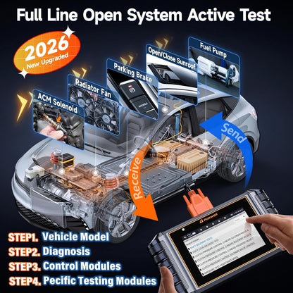 2026 FOXWELL NT716 Bidirectional OBD2 Scanner, 4-System Diagnostic Tool for ABS, SRS, Transmission & Engine, 9 Reset, ABS Bleeding, AutoVIN, Live Data, Upgraded from NT6X4, Lifetime Free Updates,Black