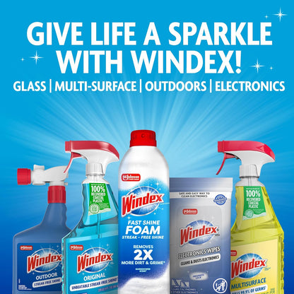Windex Electronic Cleaning Wipes, Pre-Moistened Screen Wipes for TVs, Phones, and Other Electronics, Resealable for a Freshness Lock, 25 Count