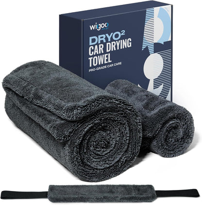 Wigoo Premium Microfiber Car Drying Towel 1300 GSM, 36" x 24" [Ultra-Absorbent, Streak-Free] Dual-Sided Edgeless Cleaning Towels with Twisted Loop, for Auto Detailing, Cars, SUV, Truck (2 Sizes)