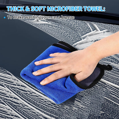 Wontolf 62'' Car Wash Brush with Long Handle Chenille Microfiber Car Wash Mop Mitt Kit Car Detailing Brush Cleaning Kit Window Squeegee Car Duster Drying Towels Tire Brush for Cars RV Truck Boat