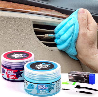 MAGIC SPRUCE Car Cleaning Gel, Reusable Auto Detailing Putty for Interior Dashboard Vents, Non-Toxic Dust Remover for Car Keys Keyboard PC Laptop, Scented Cleaning Products,Stocking Stuffers for men