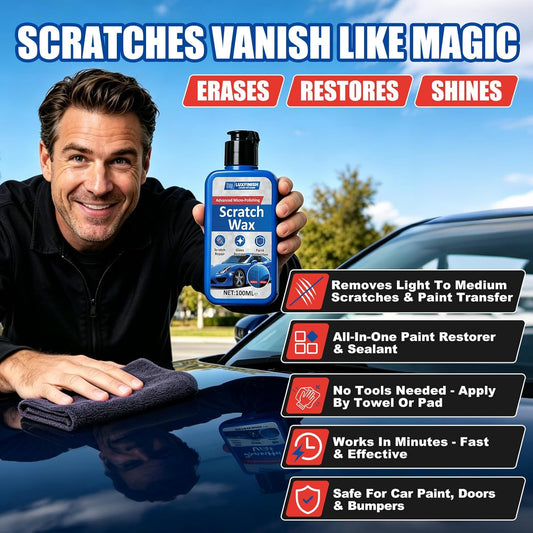 Car Scratch Remover for Vehicles - Scratch Removal Wax & Paint Repair Paste, Easily Removes Surface Scratches, Scuffs & Swirl Marks, Safe for All Cars, SUVs, Motorcycles & RVs, 100ml / 3.4oz