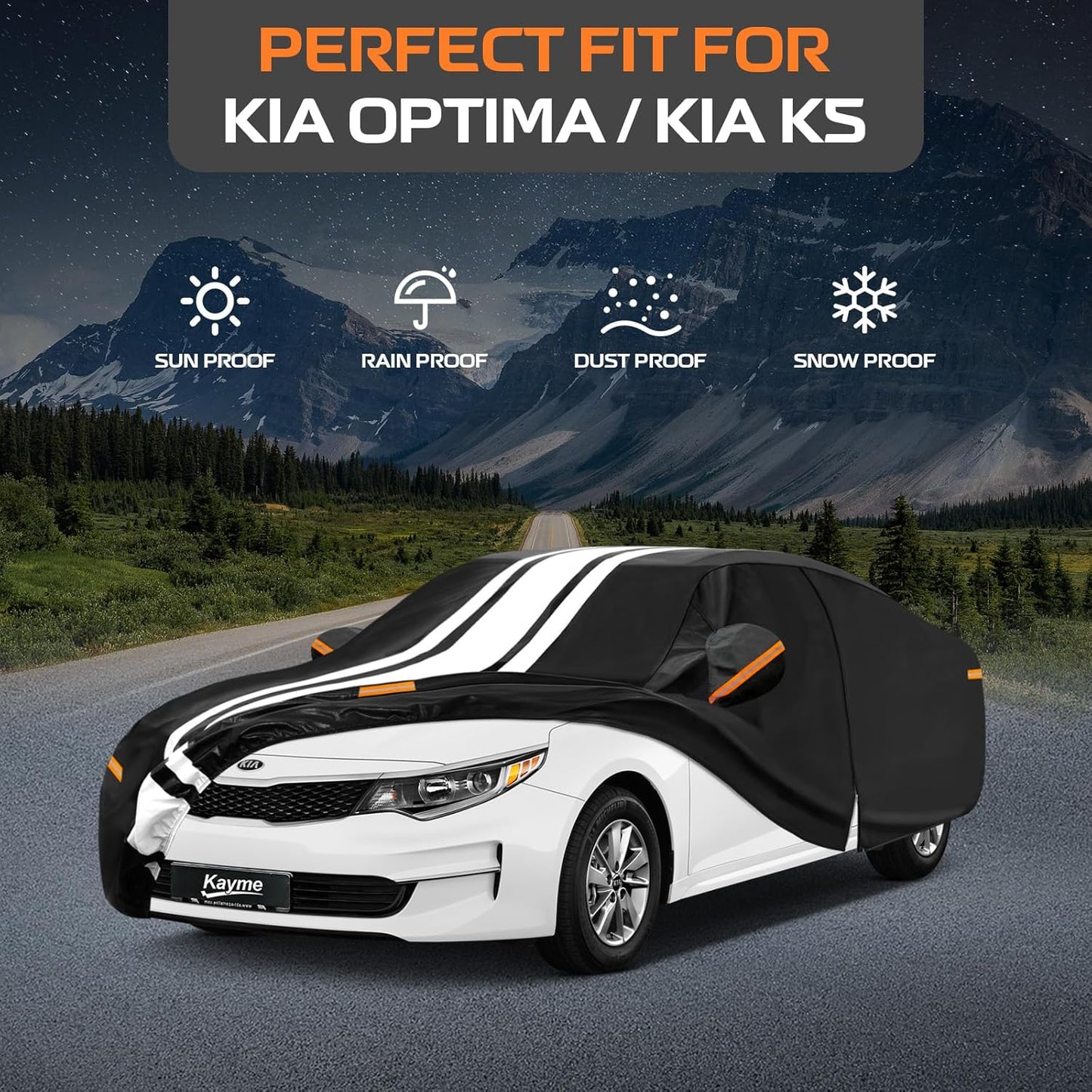 Kayme Heavy Duty Car Cover Custom Fit for BMW 3 Series 320i 325i 328i 330i 335i (1982-2026), Outdoor Full Exterior Cover with Tape and Towel, Rain Snow Sun UV Protection. - Colors B