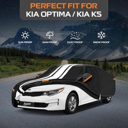 Kayme Heavy Duty Car Cover Custom Fit for BMW 3 Series 320i 325i 328i 330i 335i (1982-2026), Outdoor Full Exterior Cover with Tape and Towel, Rain Snow Sun UV Protection. - Colors B