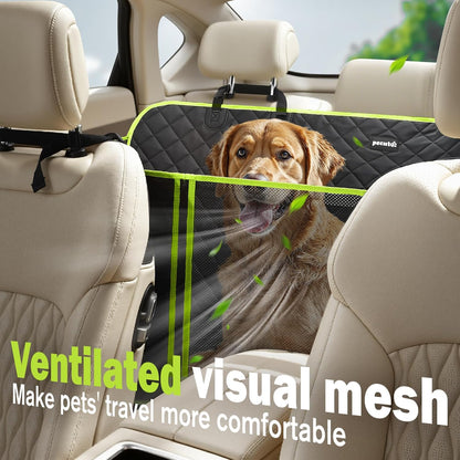Dog Car Seat Cover for Back Seat, Waterproof Leather Fabric Back Seat Extender for dogs 52.4 * 24.4in, Foldable in The Car, Hard PVC Panels Bottom Support to 330 lbs, for Cars/Mid-Size SUV/Small Truck