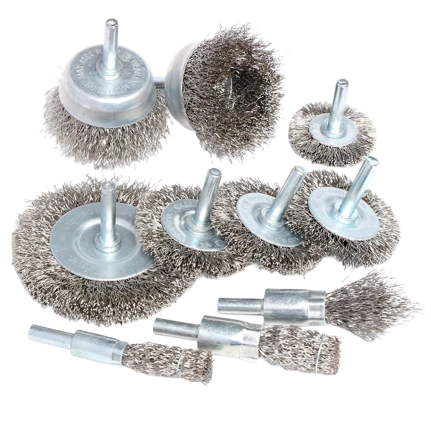 10PCS Stainless Steel Wire Wheel Brush Set,Cup Wire Brush for Drill with 1/4 Inch Shank, Wire Brushes for Cleaning Rust Removal, Corrosion & Scrub Surfaces