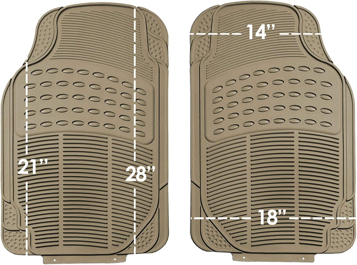 FH Group Automotive Floor Mats Solid ClimaProof for all weather protection Universal Fit Trimmable Heavy Duty fits most Cars, SUVs, and Trucks, 3pc Full Set Black