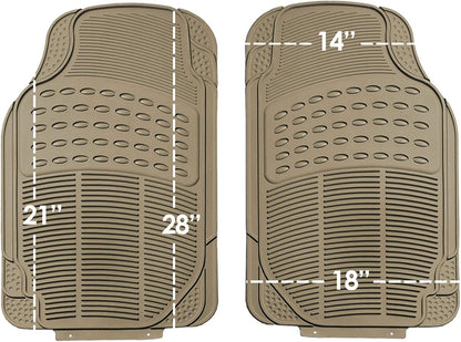 FH Group Automotive Floor Mats Solid ClimaProof for all weather protection Universal Fit Trimmable Heavy Duty fits most Cars, SUVs, and Trucks, 3pc Full Set Black